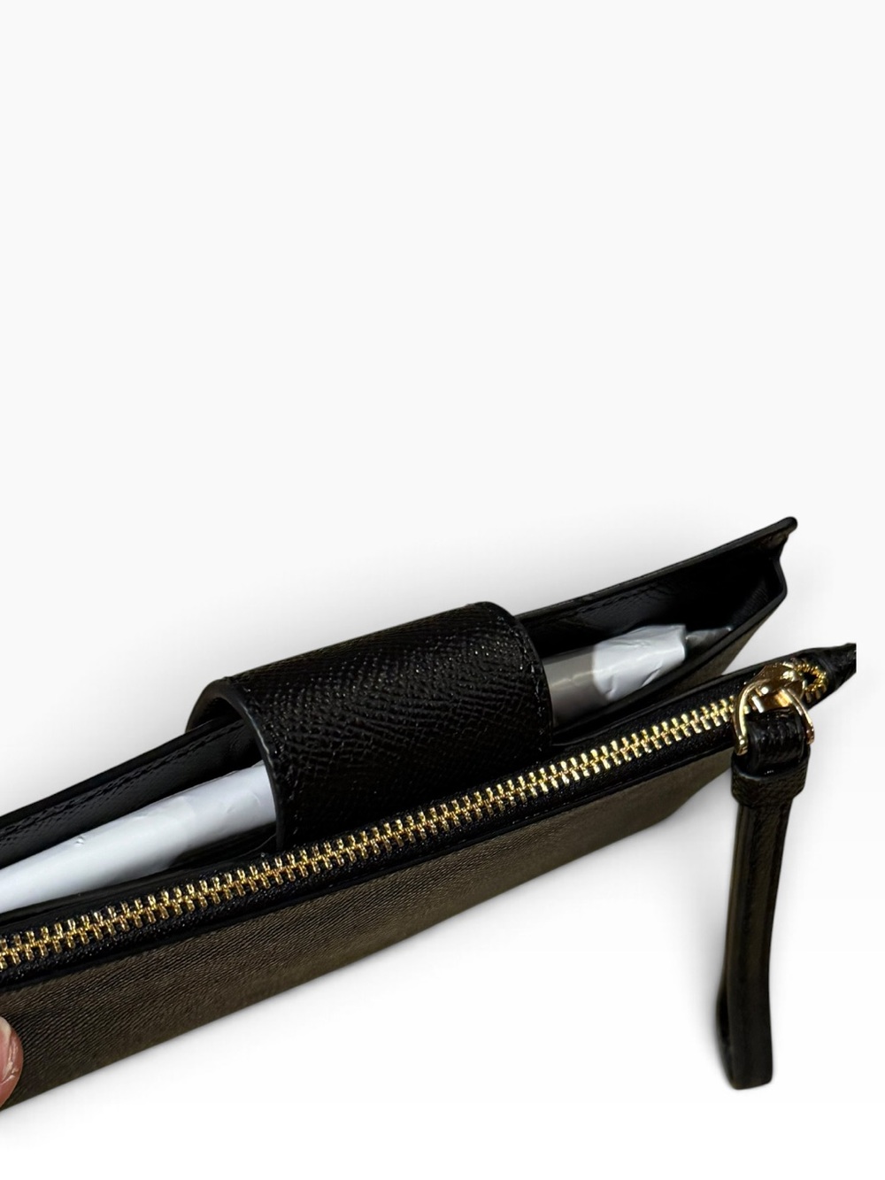 Coach Black Leather Wristlet Card Wallet - Picture 6 of 7